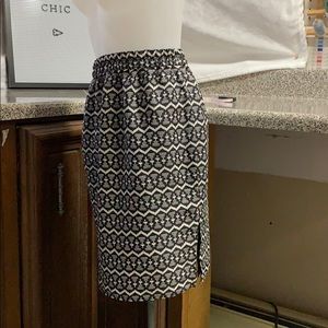 NWOT! LOFT Black and White Print Skirt!